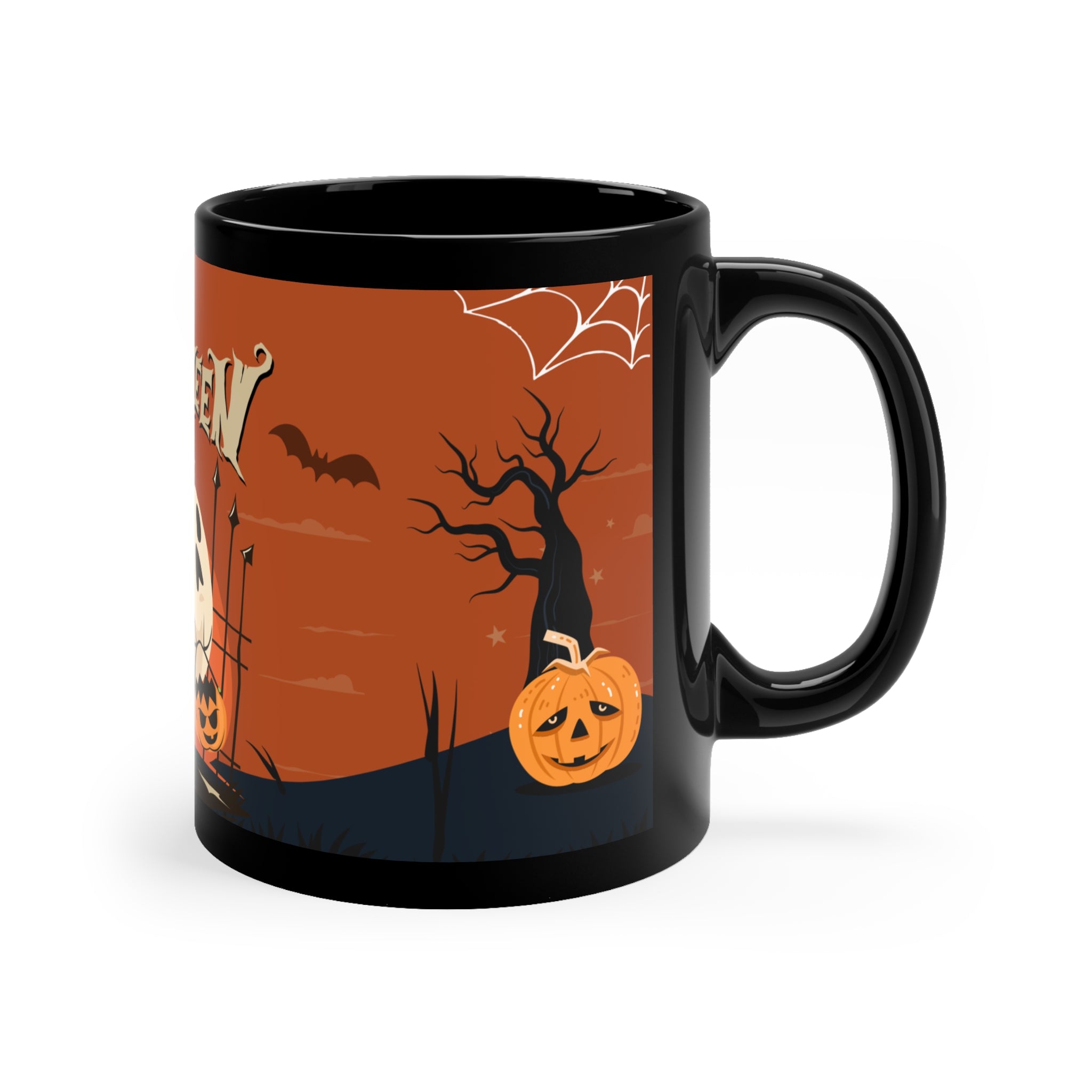 Happy Halloween with Pumpkin | Black Coffee Mug